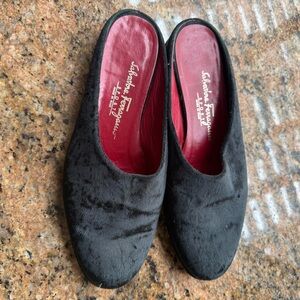 Salvatore Ferragamo Crushed Velvet Mule